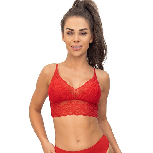 Donna czerwony top koronkowy na ramiączkach 244, Kolor czerwony, Rozmiar S, Donna ze sklepu Intymna w kategorii Biustonosze - zdjęcie 187918070