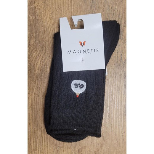Ciepłe skarpetki damskie z aplikacją czarne YN5065, Kolor czarny, Rozmiar uniwersalny, Magnetis ze sklepu Intymna w kategorii Skarpetki damskie - zdjęcie 187918261