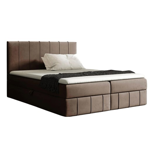Brązowe łóżko tapicerowane 5 rozmiarów T5-F57 ze sklepu Edinos.pl w kategorii Łóżka i materace - zdjęcie 187918493