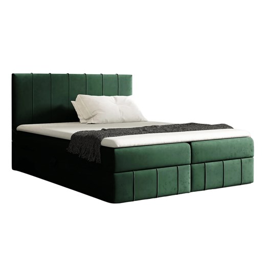 Zielone łóżko kontynentalne z pojemnikiem 5 rozmiarów N9-B41 ze sklepu Edinos.pl w kategorii Łóżka i materace - zdjęcie 187918501