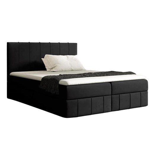 Czarne łóżko kontynentalne z pojemnikiem 5 rozmiarów K1-H31 ze sklepu Edinos.pl w kategorii Łóżka i materace - zdjęcie 187918503