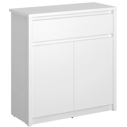 Biała komoda skandynawska z szufladą i szafką F4-T18 ze sklepu Edinos.pl w kategorii Komody - zdjęcie 187918542