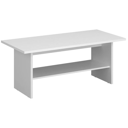 Biała ława skandynawska z półką F1-B47 ze sklepu Edinos.pl w kategorii Stoliki kawowe - zdjęcie 187918584