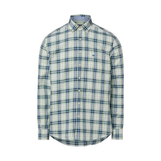 Fynch-Hatton Męska koszula casual Mężczyźni Regular Fit Bawełna indygo w kratkę ze sklepu vangraaf w kategorii Koszule męskie - zdjęcie 187919521