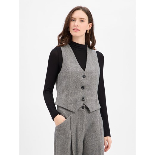 Guido Maria Kretschmer Damska wełniana kamizelka - Loretta Kobiety Wełna jasny szary wzorzysty ze sklepu vangraaf w kategorii Kamizelki damskie - zdjęcie 187919541