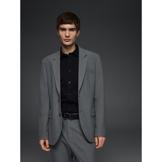 Reserved - Marynarka regular z dodatkiem wiskozy - ciemnoszary ze sklepu Reserved w kategorii Marynarki męskie - zdjęcie 187919732