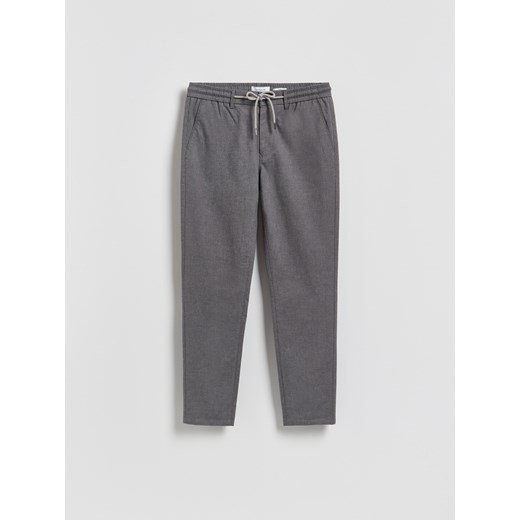 Reserved - Spodnie carrot z wiązaniem - ciemnoszary ze sklepu Reserved w kategorii Spodnie męskie - zdjęcie 187919754