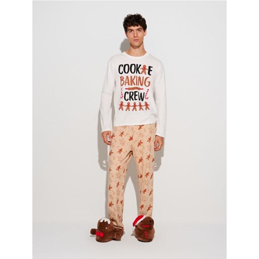 Sinsay - Świąteczna piżama dwuczęściowa z motywem pierniczków - wielobarwny Sinsay S Sinsay