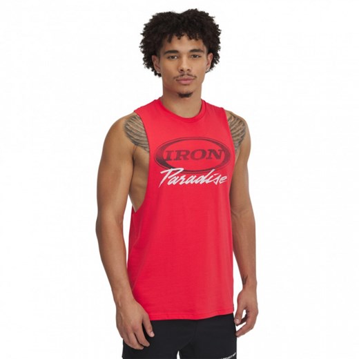 Męski top treningowy Under Armour Project Rock Iron Tank - czerwony ze sklepu Sportstylestory.com w kategorii T-shirty męskie - zdjęcie 187924044