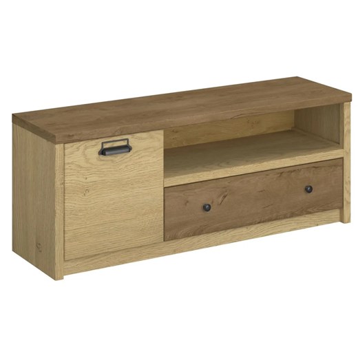 Loftowa szafka RTV dąb cremona + dąb lefkas L8-N02 ze sklepu Edinos.pl w kategorii Szafki RTV - zdjęcie 187924100