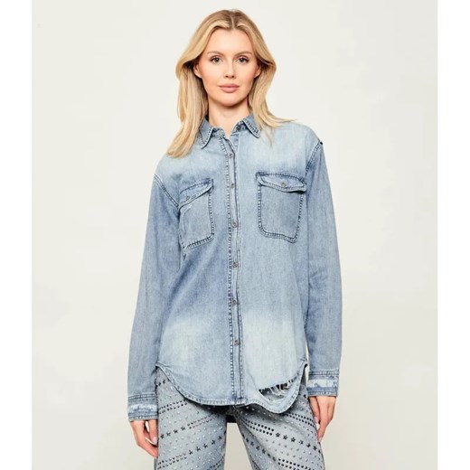 One Teaspoon Jeansowa koszula 25TH BIRTHDAY EVERYDAY | Oversize fit ze sklepu Gomez Fashion Store w kategorii Koszule damskie - zdjęcie 187924992