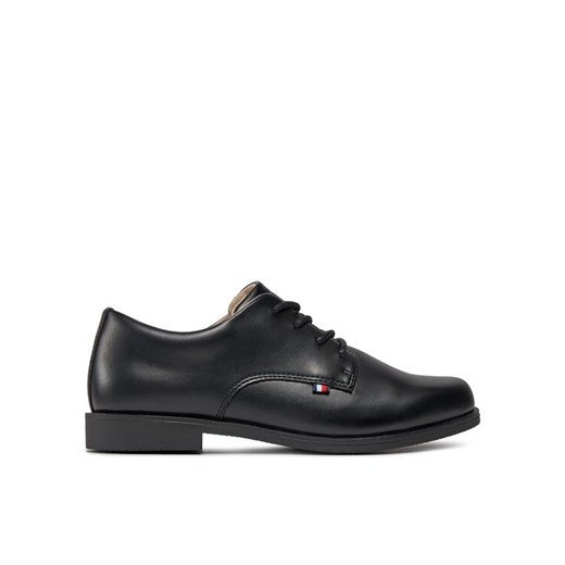 Półbuty Tommy Hilfiger Low Cut Lace Up Shoe T3B4-33174-1355 Czarny ze sklepu eobuwie.pl w kategorii Buty komunijne - zdjęcie 187926993