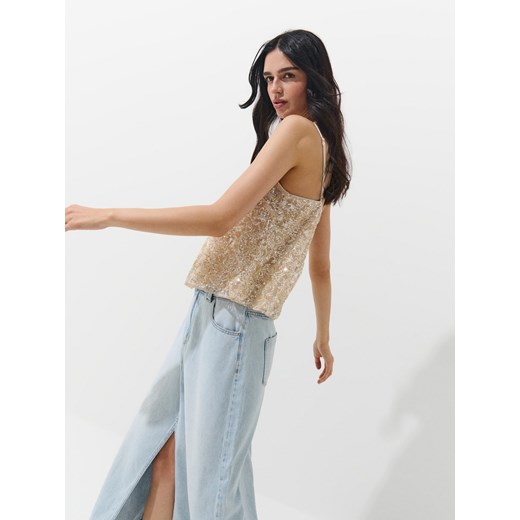 Mohito - Top z cekinami - złoty ze sklepu Mohito w kategorii Bluzki damskie - zdjęcie 187927683