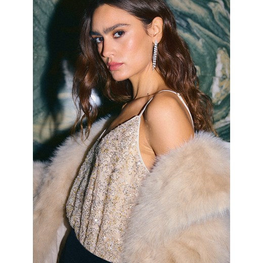 Mohito - Top z cekinami - złoty ze sklepu Mohito w kategorii Bluzki damskie - zdjęcie 187928291