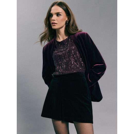 Mohito - Welurowe czarne szorty - czarny Mohito 38 Mohito