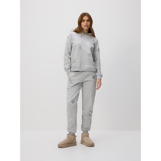 Reserved - Spodnie dresowe z aplikacjami - ciemnoszary ze sklepu Reserved w kategorii Spodnie damskie - zdjęcie 187928413