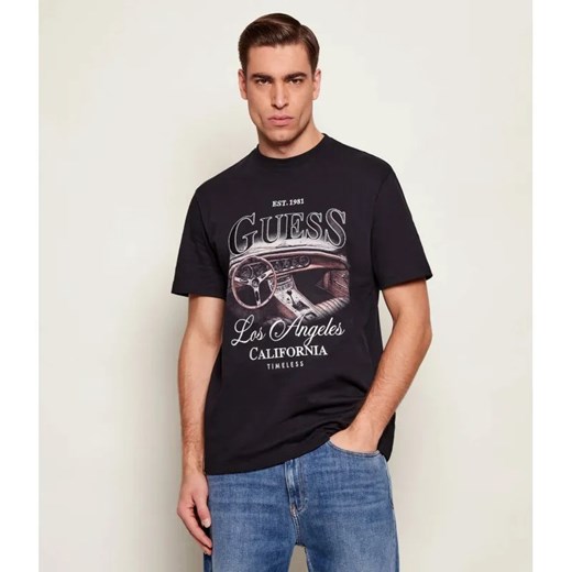 GUESS T-shirt SATIN | Regular Fit ze sklepu Gomez Fashion Store w kategorii T-shirty męskie - zdjęcie 187928684