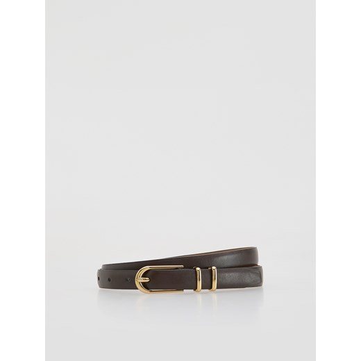 Reserved - Pasek z łączonych materiałów - ciemnobrązowy ze sklepu Reserved w kategorii Paski damskie - zdjęcie 187931000