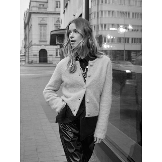 Reserved - Kardigan z wełną alpaki - jasnoturkusowy ze sklepu Reserved w kategorii Swetry damskie - zdjęcie 187931090