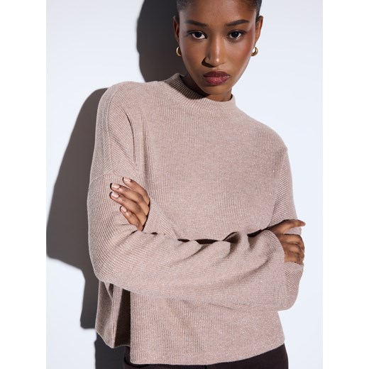 Mohito - Bluzka z metaliczną nitką - beżowy ze sklepu Mohito w kategorii Bluzki damskie - zdjęcie 187932470