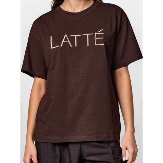 Sinsay - Koszulka z haftem - brązowy ze sklepu Sinsay w kategorii Bluzki damskie - zdjęcie 187933111