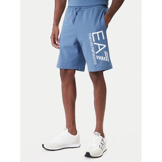 EA7 Emporio Armani Szorty sportowe 7M001414 AF22266 UB064 Niebieski Regular Fit ze sklepu MODIVO w kategorii Spodenki męskie - zdjęcie 187934090