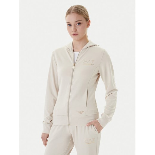 EA7 Emporio Armani Bluza 7W001044 AF12482 U1088 Beżowy Regular Fit ze sklepu MODIVO w kategorii Bluzy damskie - zdjęcie 187934094