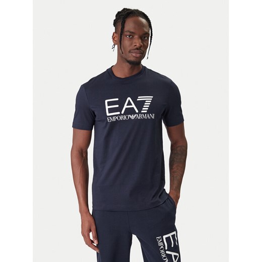 EA7 Emporio Armani T-Shirt 7M001412 AF22264 UB102 Granatowy Regular Fit ze sklepu MODIVO w kategorii T-shirty męskie - zdjęcie 187934150