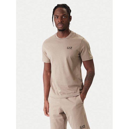 EA7 Emporio Armani T-Shirt 8NPT25 PJVPZ U6167 Beżowy Regular Fit ze sklepu MODIVO w kategorii T-shirty męskie - zdjęcie 187934184
