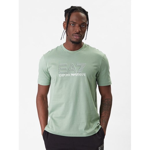 EA7 Emporio Armani T-Shirt 7M001307 AF10375 U7243 Zielony Regular Fit ze sklepu MODIVO w kategorii T-shirty męskie - zdjęcie 187934203