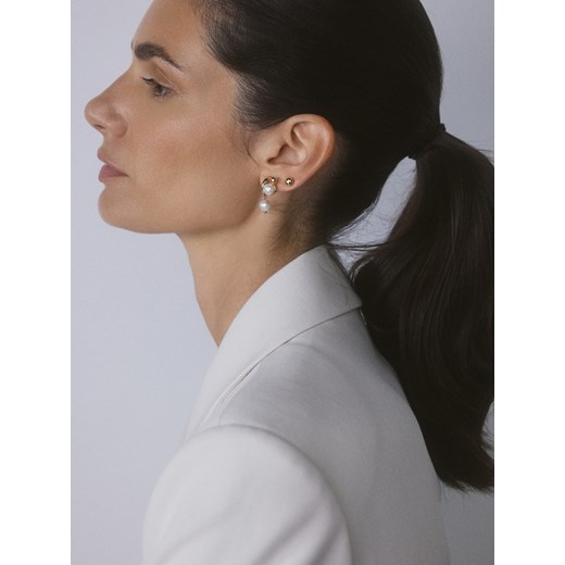 Reserved - Zestaw kolczyków z naturalnymi perłami - biały ze sklepu Reserved w kategorii Kolczyki - zdjęcie 187935473