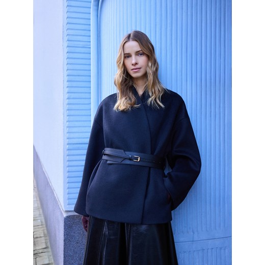 Reserved - Kurtka z dodatkiem wełny - czarny ze sklepu Reserved w kategorii Kurtki damskie - zdjęcie 187935503