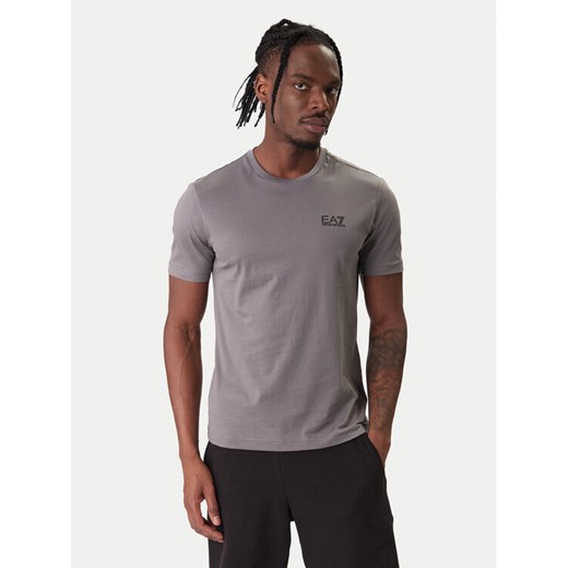 EA7 Emporio Armani T-Shirt 8NPT25 PJVPZ U8086 Szary Regular Fit ze sklepu MODIVO w kategorii T-shirty męskie - zdjęcie 187939900