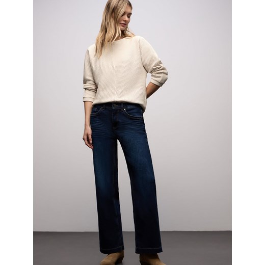 Street One Damska koszulka z długim rękawem Kobiety beżowy w paski ze sklepu vangraaf w kategorii Bluzki damskie - zdjęcie 187939991