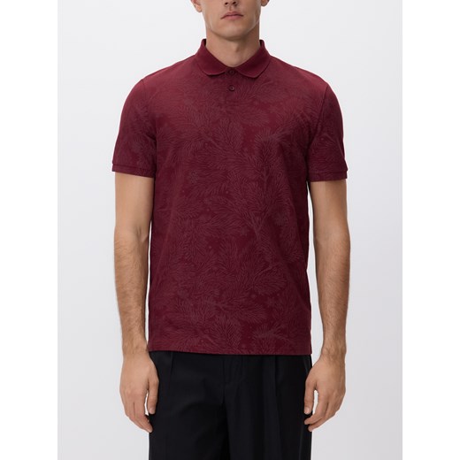 Reserved - Koszulka polo ze świątecznym wzorem - bordowy ze sklepu Reserved w kategorii T-shirty męskie - zdjęcie 187942512