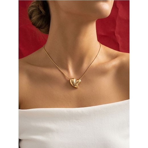 Sinsay - Naszyjnik z zawieszką w kształcie serca - złoty ze sklepu Sinsay w kategorii Naszyjniki - zdjęcie 187943122