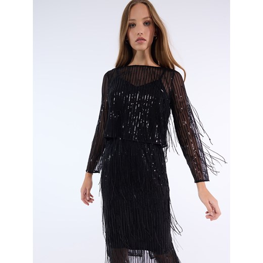 Mohito - Bluzka z cekinami - czarny ze sklepu Mohito w kategorii Bluzki damskie - zdjęcie 187943614