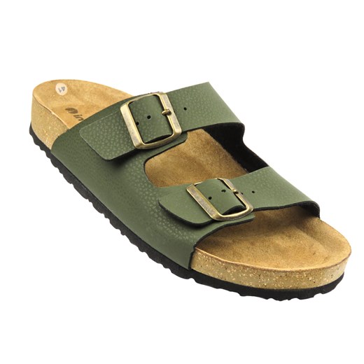 Klapki męskie z klamrami zielone INBLU NU-09 ze sklepu ulubioneobuwie w kategorii Klapki męskie - zdjęcie 187946752