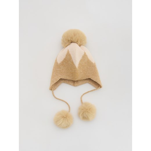 Reserved - Czapka z pomponem - beżowy ze sklepu Reserved w kategorii Czapki dziecięce - zdjęcie 187947903
