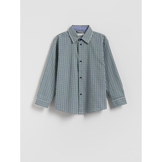 Reserved - Koszula w drobną kratę - zielony ze sklepu Reserved w kategorii Koszule chłopięce - zdjęcie 187947914