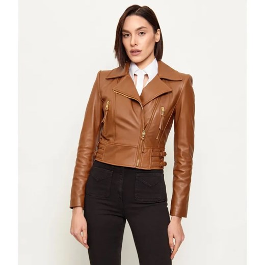 Elisabetta Franchi Skórzana ramoneska | Slim Fit ze sklepu Gomez Fashion Store w kategorii Kurtki damskie - zdjęcie 187949413