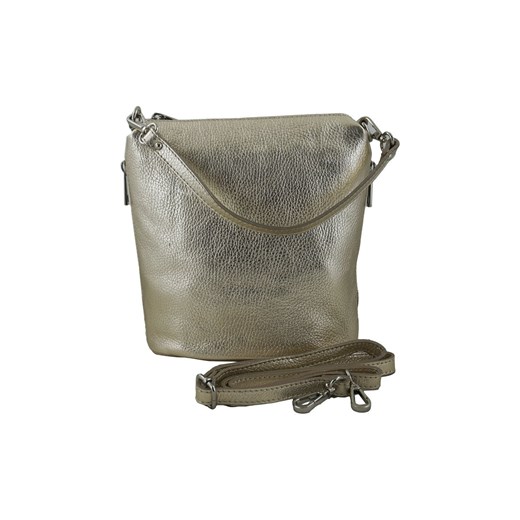 Listonoszka metalizowana na ramię skórzana - Złota ze sklepu butyolivier w kategorii Listonoszki - zdjęcie 187952164