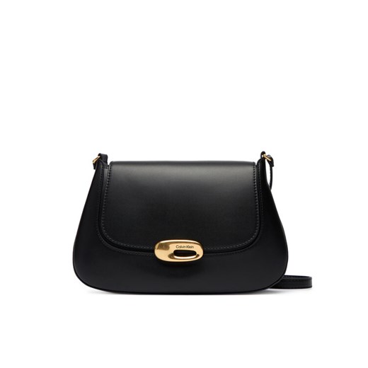 Torebka Calvin Klein Hardware Flap Medium Crossbody LV04F3401G Czarny ze sklepu eobuwie.pl w kategorii Listonoszki - zdjęcie 187952450