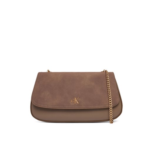 Calvin Klein Torebka Ck Conv Chain Brushed Medium Bag LV04F3407G Beżowy ze sklepu MODIVO w kategorii Kopertówki - zdjęcie 187953021