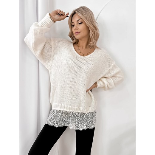 sweter sucre ecru one size ze sklepu UBRA w kategorii Swetry damskie - zdjęcie 187953654