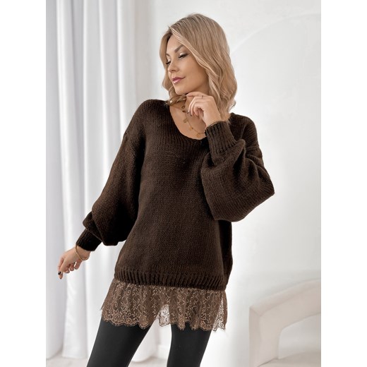 sweter sucre brązowy one size ze sklepu UBRA w kategorii Swetry damskie - zdjęcie 187953660
