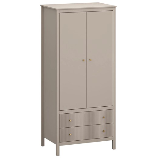 Szafa dwudrzwiowa z drążkiem i szufladami taupe D8-D61 ze sklepu Edinos.pl w kategorii Szafy - zdjęcie 187953770