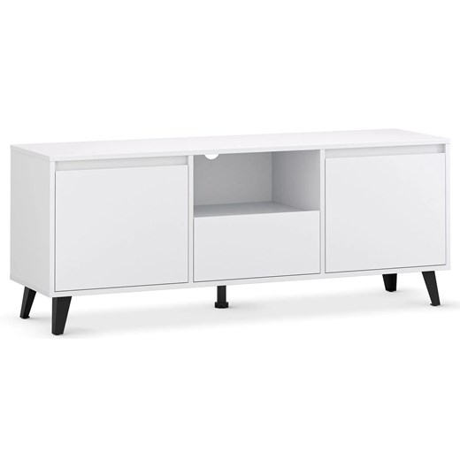 Biała skandynawska szafka RTV na nóżkach W7-Z64 ze sklepu Edinos.pl w kategorii Szafki RTV - zdjęcie 187953791