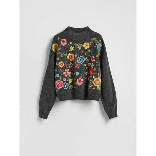 Reserved - Wzorzysty sweter - ciemnoszary ze sklepu Reserved w kategorii Swetry damskie - zdjęcie 187954841