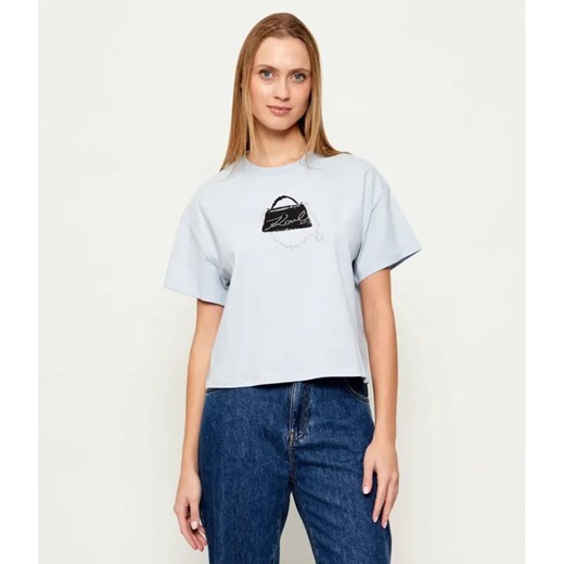 Karl Lagerfeld T-shirt Signature bag | Oversize fit ze sklepu Gomez Fashion Store w kategorii Bluzki damskie - zdjęcie 187955250